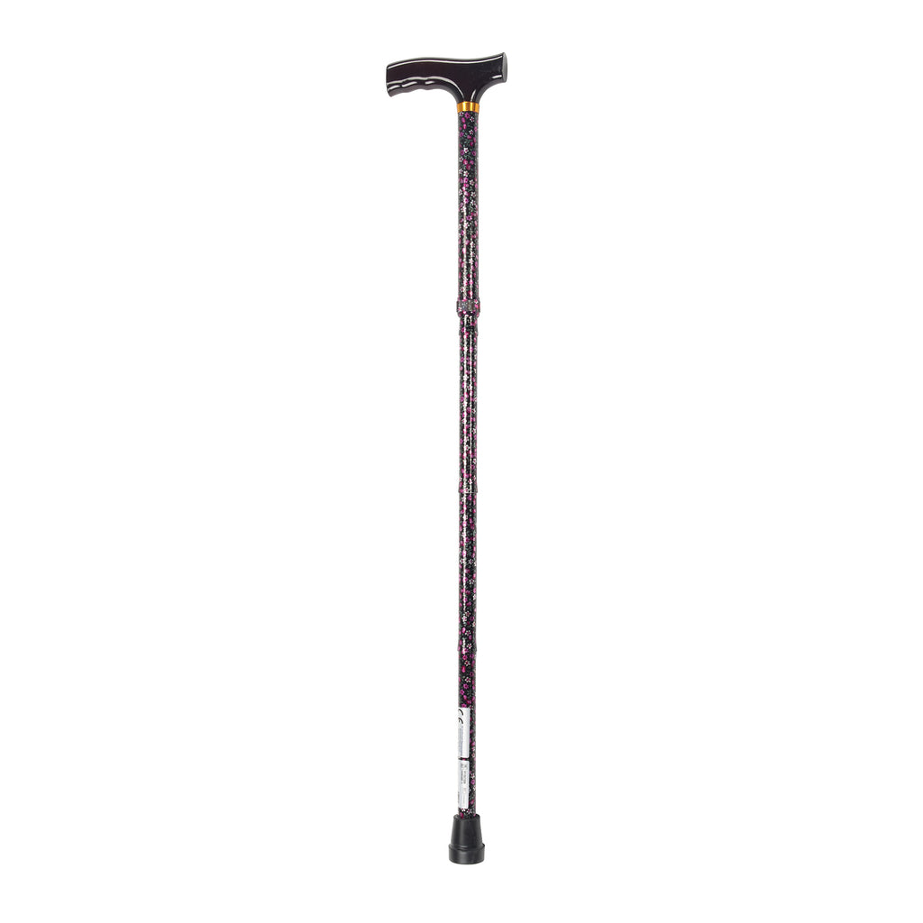 Lightweight Adjustable Folding Cane with T Handle, Peacock- each
