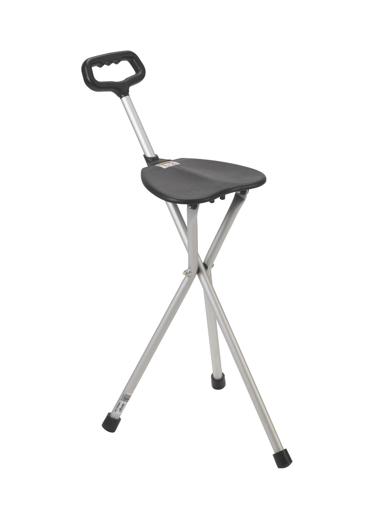 Folding Lightweight Cane Seat, Silver- Box