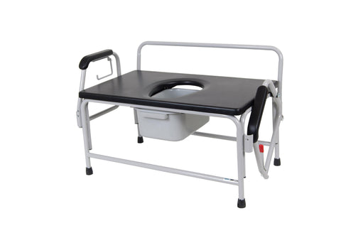 Bariatric Extra Wide Drop Arm Bedside Commode- Case