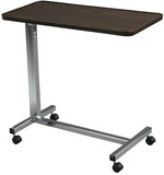 Non Tilt Top Overbed Table, Silver Vein- Case