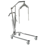 Hydraulic Patient Lift with Six Point Cradle, 5" Casters, Chrome- Case