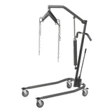 Hydraulic Patient Lift with Six Point Cradle, 5" Casters, Chrome- Case