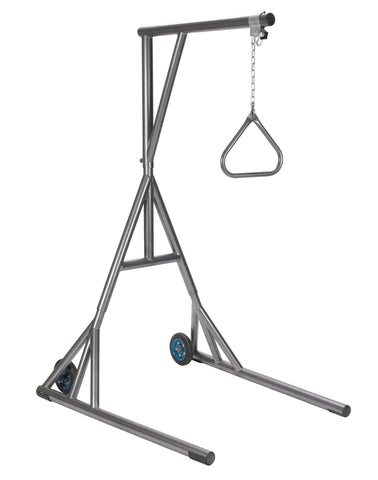 Heavy Duty Trapeze with Base and Wheels, Silver Vein- each