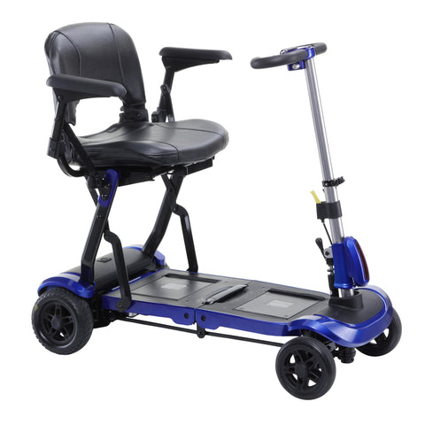ZooMe Flex Ultra Compact Folding Travel 4 Wheel Scooter, Blue- each