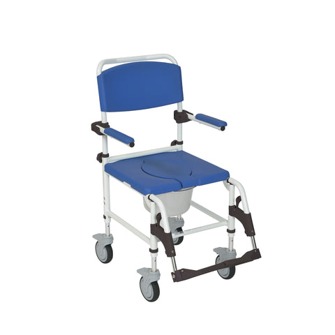 Aluminum Shower Commode Transport Chair- each