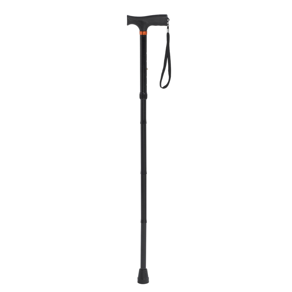 Soft Handle Folding Cane, Black- each