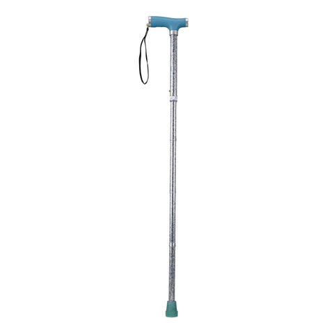 Folding Cane with Glow Gel Grip Handle, Light Blue- each