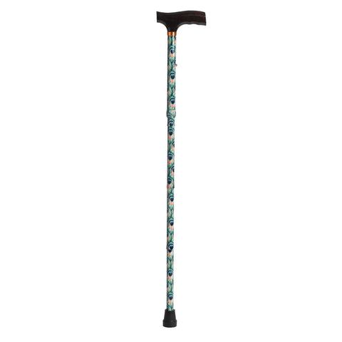 Lightweight Adjustable Folding Cane with T Handle, Peacock- each