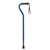 Adjustable Height Offset Handle Cane with Gel Hand Grip, Red Crackle- each