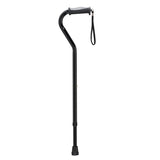 Adjustable Height Offset Handle Cane with Gel Hand Grip, Red Crackle- each