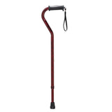Adjustable Height Offset Handle Cane with Gel Hand Grip, Red Crackle- each