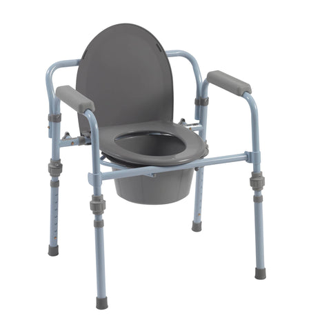 Folding Bedside Commode with Bucket and Splash Guard- each