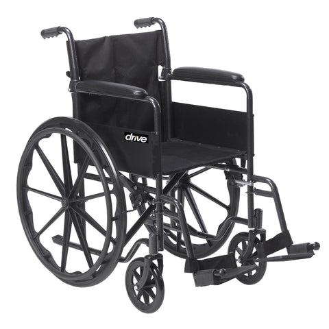 Silver Sport 1 Wheelchair with Full Arms and Swing away Removable Footrest- Case