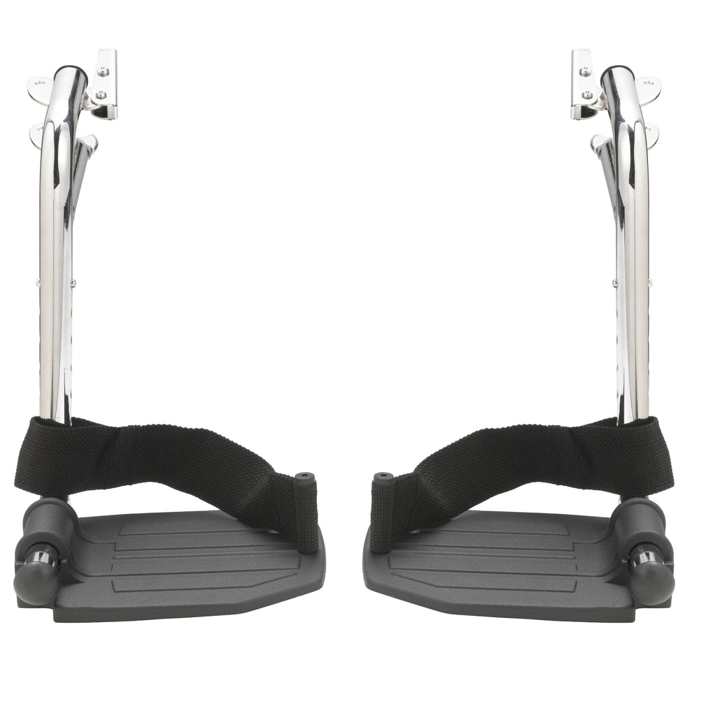 Chrome Swing Away Footrests with Aluminum Footplates, 1 Pair- Box