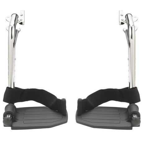 Chrome Swing Away Footrests with Aluminum Footplates, 1 Pair- Box