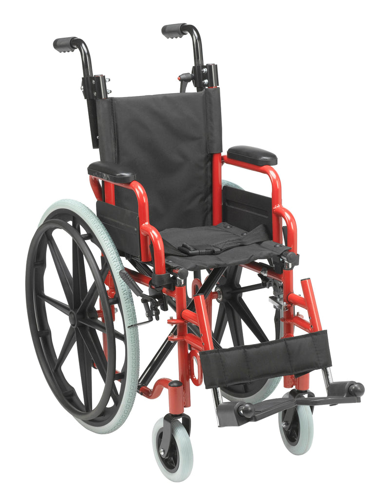 Wallaby Pediatric Folding Wheelchair, 14", Jet Fighter Blue- each