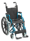 Wallaby Pediatric Folding Wheelchair, 14", Jet Fighter Blue- each